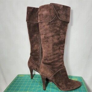 Enzo Angiolini EAKnit leather suede heeled boots